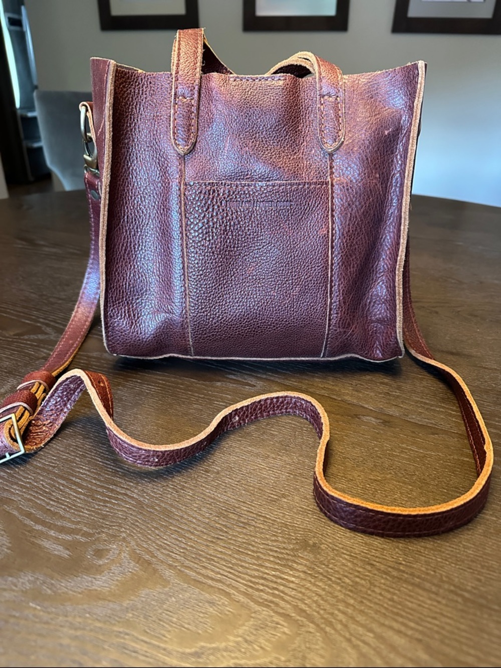 Portland leather goods crossbody bag